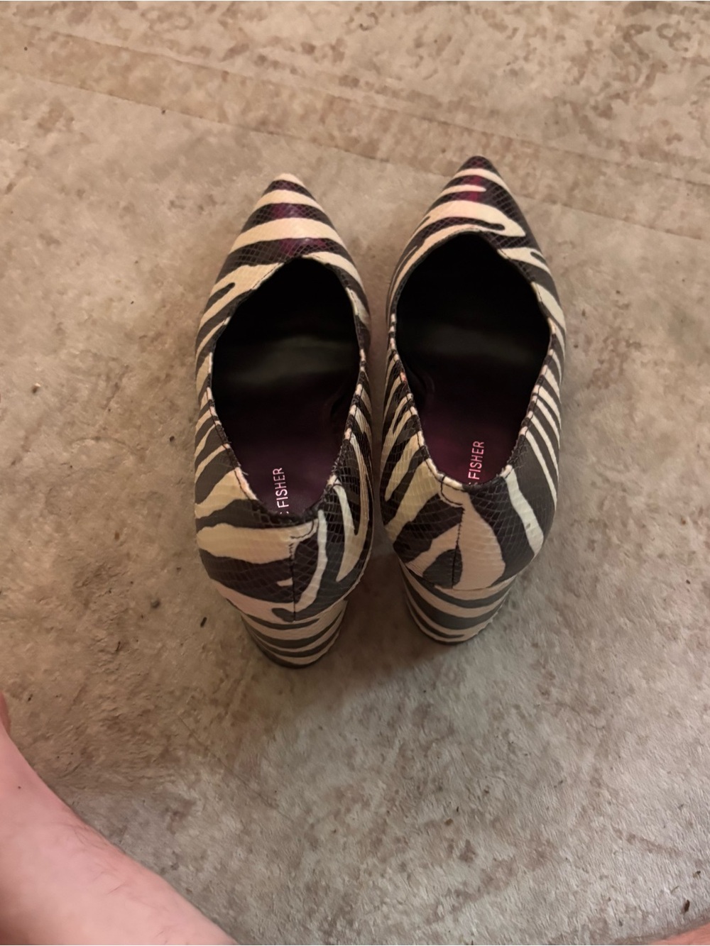Marc Fisher Zebra-Print Pointed Heels - Black & White - Picture 2 of 3